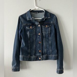 LL bean denim jean jacket stretchy
